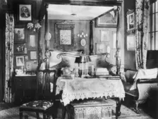 Bedroom, Mrs. Phoebe Apperson Hearst's home, Pleasanton, California, 1920s. Creator: Frances Benjamin Johnston