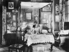 Bedroom, Mrs. Phoebe Apperson Hearst's home, Pleasanton, California, 1920s. Creator: Frances Benjamin Johnston
