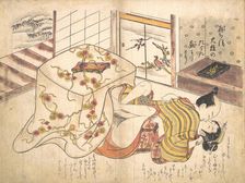 Bedroom Scene, ca. 1739., ca. 1739. Creator: Okumura Masanobu