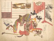 Bedroom Scene, ca. 1739., ca. 1739. Creator: Okumura Masanobu