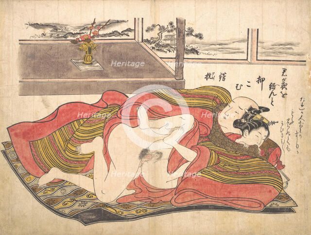 Bedroom Scene, ca. 1739., ca. 1739. Creator: Okumura Masanobu.