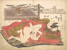 Bedroom Scene, ca. 1739., ca. 1739. Creator: Okumura Masanobu