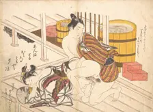 Bedroom Scene, ca. 1739., ca. 1739. Creator: Okumura Masanobu
