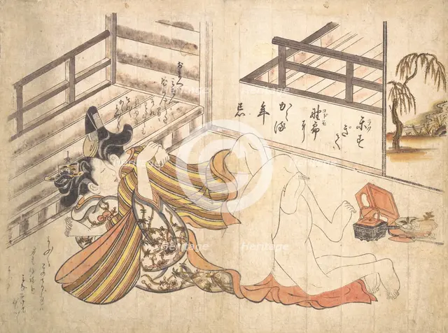 Bedroom Scene, ca. 1739., ca. 1739. Creator: Okumura Masanobu.
