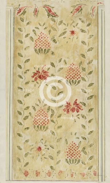 Bedroom Stencil, 1935/1942. Creator: Mildred E Bent.
