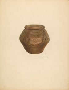 Bee Basket and Cover, c. 1938. Creator: Charlotte Angus