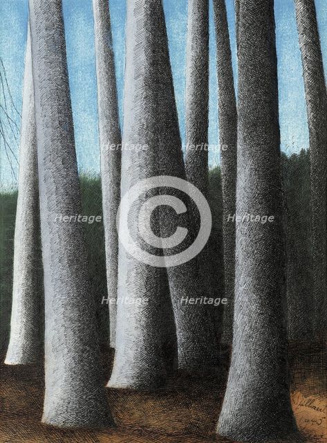 Beech Trees Trunks, 1945. Creator: Spilliaert, Léon (1881-1946).