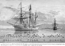 'BEECHAMS PILLS 3 BOXES for the Captain H.M.S.Swallow at Montevideo December 17th 1889 1890. Creator: Unknown
