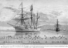 'BEECHAMS PILLS 3 BOXES for the Captain H.M.S.Swallow at Montevideo December 17th 1889 1890. Creator: Unknown