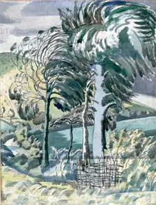 Beeches in the Wind, 1918. Creator: Paul Nash