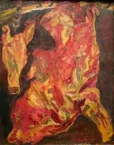 Beef carcass and head of veal (Boeuf et tête de veau), ca 1923