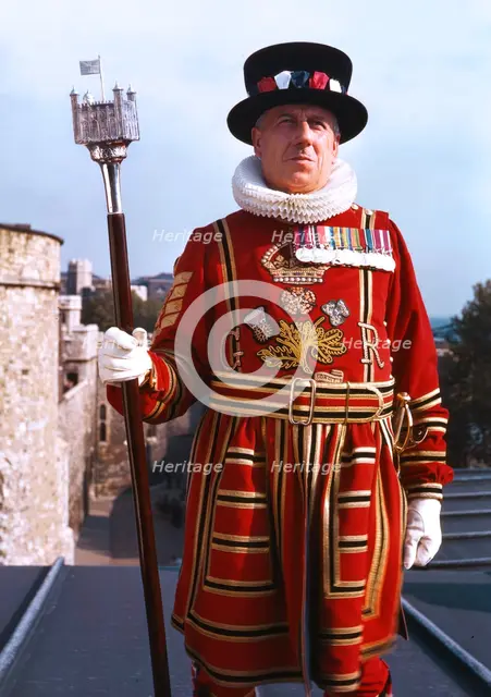 Beefeater at the Tower of London, c1955. Creator: Arthur Charles Kirby Ware.