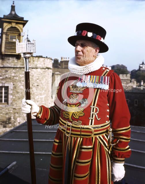 Beefeater at the Tower of London, c1955. Creator: Arthur Charles Kirby Ware.
