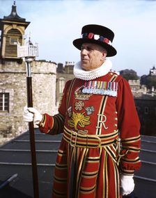 Beefeater at the Tower of London, c1955. Creator: Arthur Charles Kirby Ware