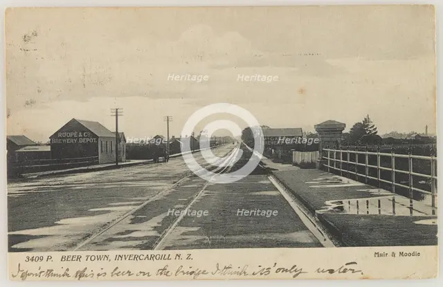 Beer Town, Invercargill, New Zealand, 1906. Creator: Muir & Moodie.