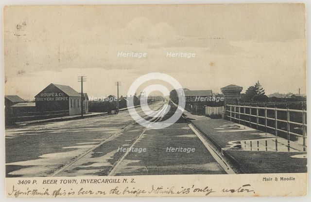 Beer Town, Invercargill, New Zealand, 1906. Creator: Muir & Moodie.