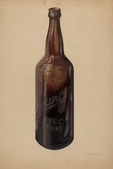 Beer Bottle, 1940. Creator: Herman O. Stroh
