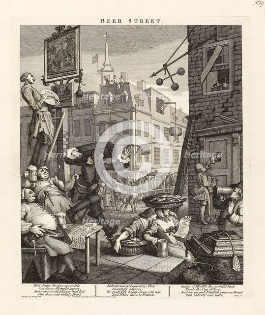 Beer Street, 1 February 1751. Creator: William Hogarth.