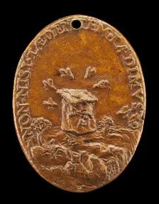 Bees around a Hive [reverse], 16th century. Creator: Unknown