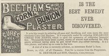 Beetham's Corn and Bunion plasters, 1893