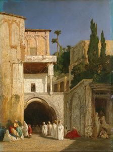 Before a Mosque (Cairo), 1868. Creator: Alexandre Gabriel Descamps