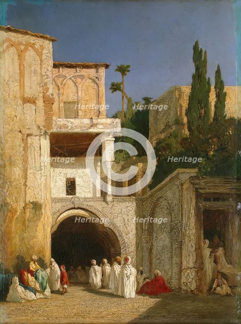 Before a Mosque (Cairo), 1868. Creator: Alexandre Gabriel Descamps.