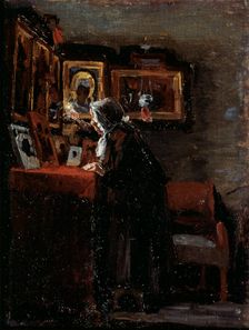 Before a religious feast Creator: Afanasyev, Aleksei Fyodorovich (1850-1920)