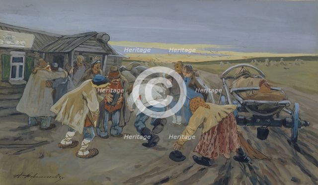 Before a Tavern. Artist: Afanasyev, Aleksei Fyodorovich (1850-1920)