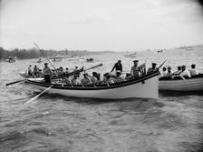 Before boat race, Columbian Naval Review, 1892 (i.e. 1893), 1893 April. Creator: Unknown