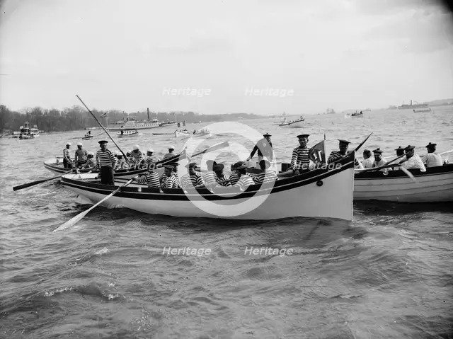 Before boat race, Columbian Naval Review, 1892 (i.e. 1893), 1893 April. Creator: Unknown.