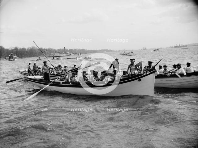 Before boat race, Columbian Naval Review, 1892 (i.e. 1893), 1893 April. Creator: Unknown.