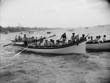 Before boat race, Columbian Naval Review, 1892 (i.e. 1893), 1893 April. Creator: Unknown