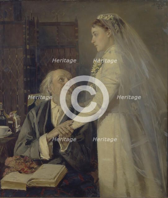 Before the wedding. (Farewell), 1894. Artist: Makovsky, Vladimir Yegorovich (1846-1920)