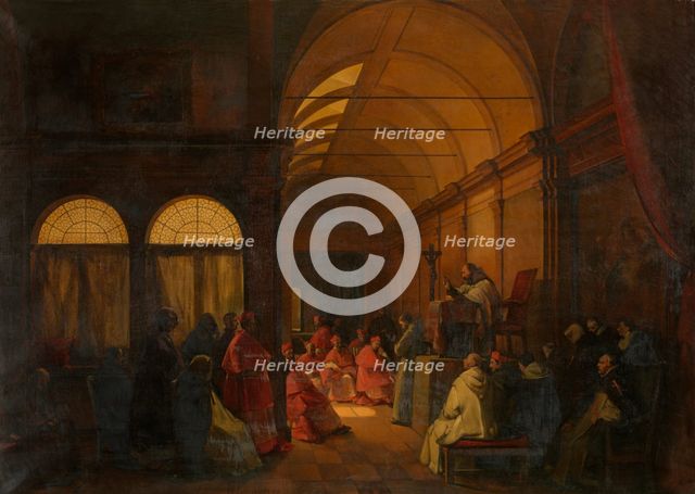 Before the Conclave, 1833. Creator: Francois-Marius Granet.