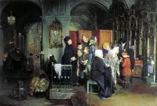 Before the Confession 1877. Artist: Alexei Ivanovich Korzukhin