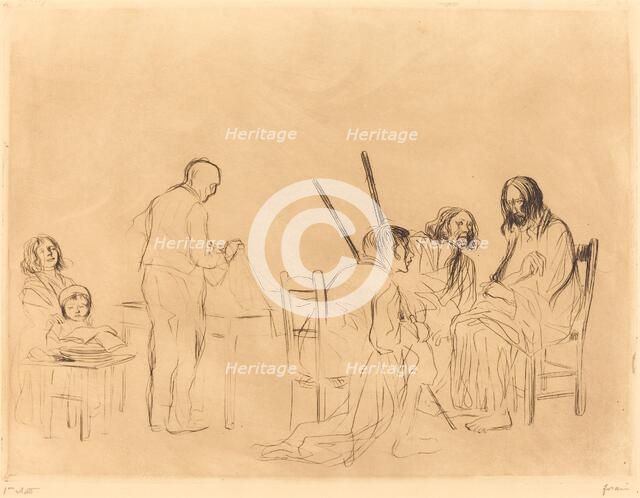 Before the Supper at Emmaus (first plate), 1910. Creator: Jean Louis Forain.