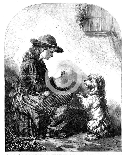 "Beg, Sir!" - painted by Cobbett, from the Exhibition of the Society of British Artists, 1857. Creator: Harvey Orrin Smith.