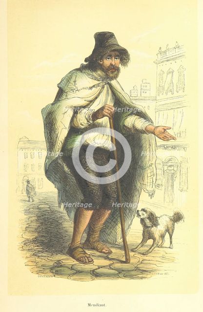 Beggar, 1848.  Creator: Duverger.