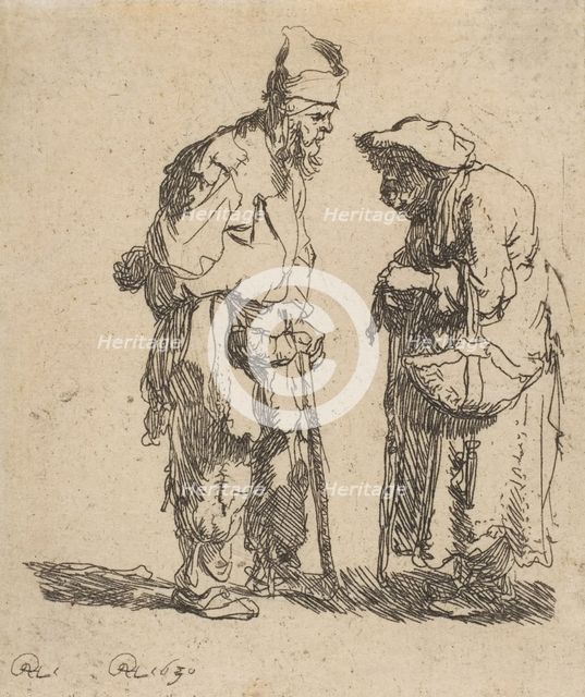 Beggar Man and Beggar Woman Conversing, 1630., 1630. Creator: Rembrandt Harmensz van Rijn.