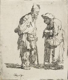 Beggar Man and Beggar Woman conversing, 1630. Artist: Rembrandt Harmensz van Rijn