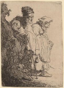 Beggar Man and Woman behind a Bank, c. 1630. Creator: Rembrandt Harmensz van Rijn