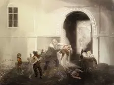 Beggar-Aaro, a scene from J.L. Runeberg's Hirvenhiihtäji, 1840-1899. Creator: Johan Knutson