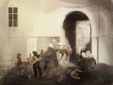 Beggar-Aaro, a scene from J.L. Runeberg's Hirvenhiihtäji, 1840-1899. Creator: Johan Knutson