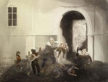 Beggar-Aaro, a scene from J.L. Runeberg's Hirvenhiihtäji, 1840-1899. Creator: Johan Knutson