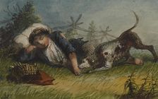 Beggar Boy and His Dog, mid 19th century. Creator: Alfred Jacob Miller