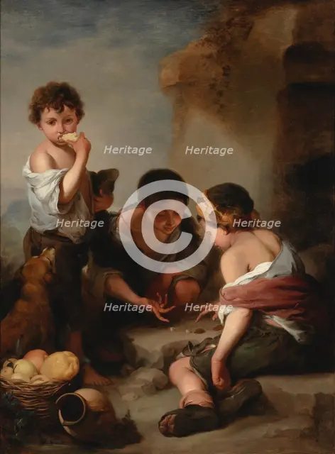 Beggar boys playing with dice, 1842-1866.  Creator: Wladimir Swertschkoff.