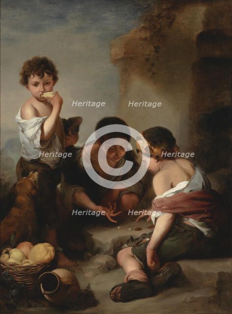 Beggar boys playing with dice, 1842-1866.  Creator: Wladimir Swertschkoff.