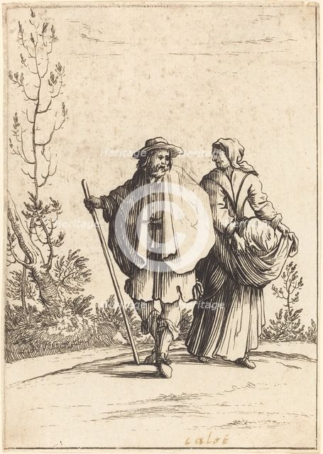 Beggar Couple, with Landscape in Background, 17th century. Creator: Unknown.