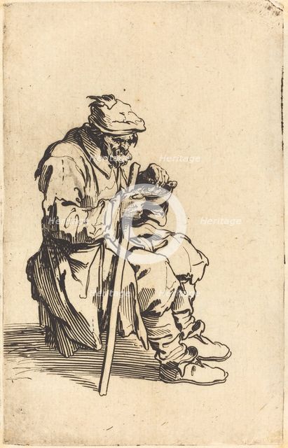 Beggar Eating, c. 1622. Creator: Jacques Callot.