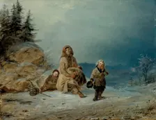 Beggar Family on the Road, 1860. Creator: Robert Wilhelm Ekman